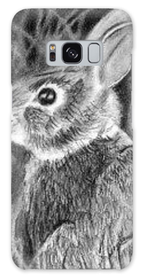 Bunny Galaxy Case featuring the drawing Can't See Me - ACEO by Ana Tirolese