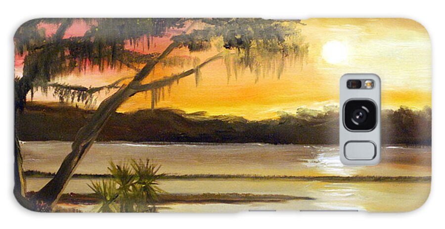 Landscape Galaxy Case featuring the painting Carolina Sunset by Phil Burton