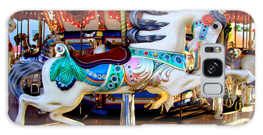 Carousel Horse Galaxy S8 Case featuring the photograph Carousel Horse with Leaves by Mary Deal