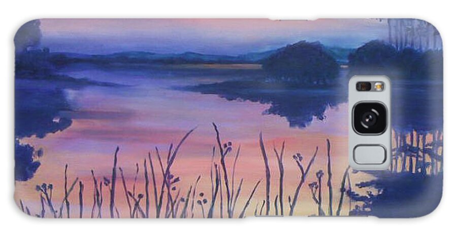 Chincoteaque Galaxy Case featuring the painting Chincoteaque Island Sunset by Julie Brugh Riffey