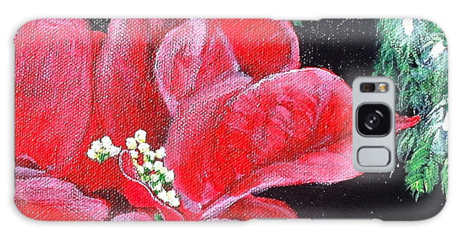 Poinsettia Galaxy Case featuring the painting Christmas Time by Melissa Torres