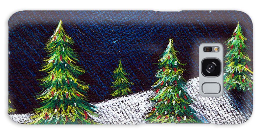 Pastels Galaxy Case featuring the drawing Christmas Trees II by Nancy Mueller