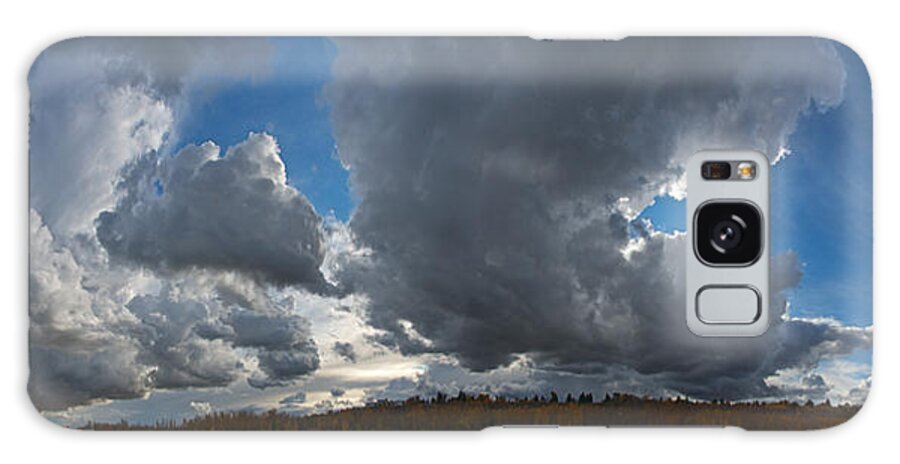 Clouds Galaxy Case featuring the photograph Clouds and River Edmonton by David Kleinsasser