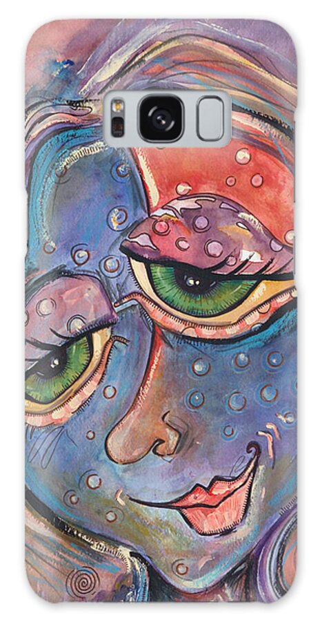 Self Portrait Galaxy Case featuring the painting Contentment by Tanielle Childers