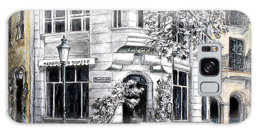 Architectural Drawings Galaxy Case featuring the painting Corner tea by Danuta Bennett