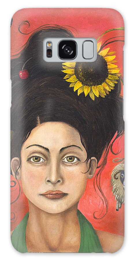 Portrait Galaxy Case featuring the painting Dream Hair 2 by Leah Saulnier The Painting Maniac