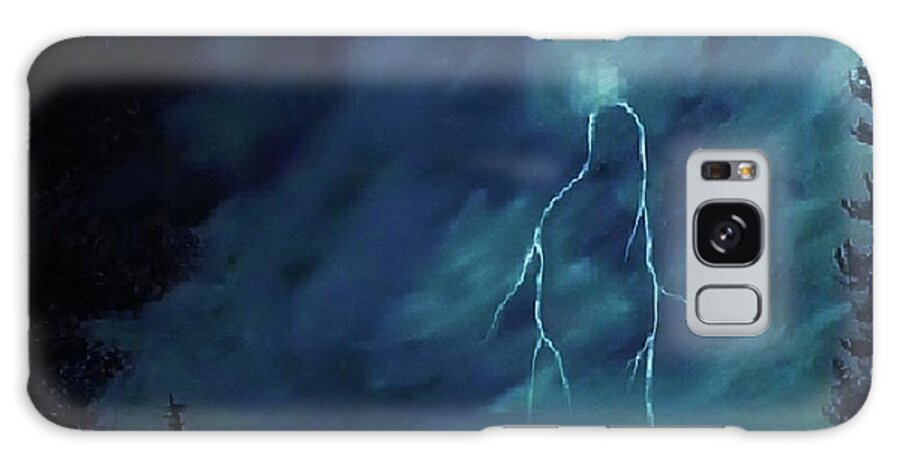 Storm Galaxy Case featuring the painting Evening Storm by Peggy Miller