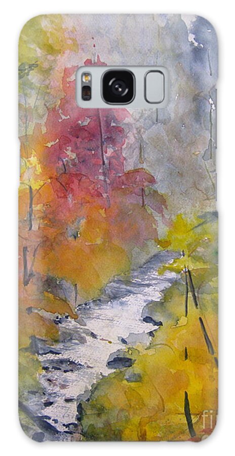 Fall Season Galaxy Case featuring the painting Fall Mountain Stream by Gretchen Allen