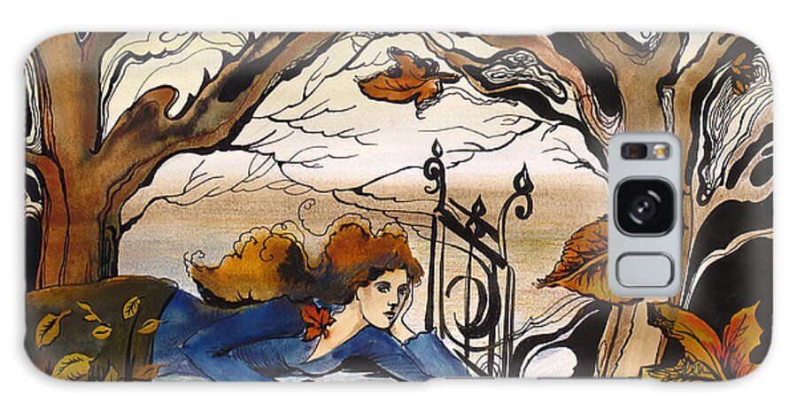 Fall Galaxy Case featuring the painting Fall by Valentina Plishchina