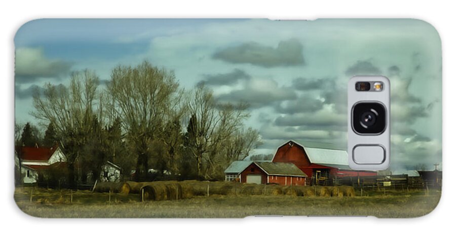 Alberta Galaxy S8 Case featuring the digital art Farm Land Alberta by Diane Dugas