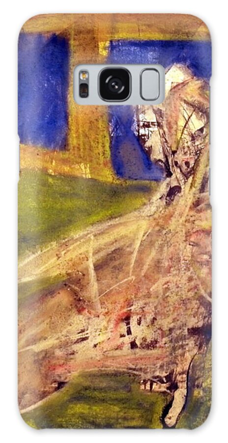 Landscape Galaxy Case featuring the pastel Figure In The Street by JC Armbruster