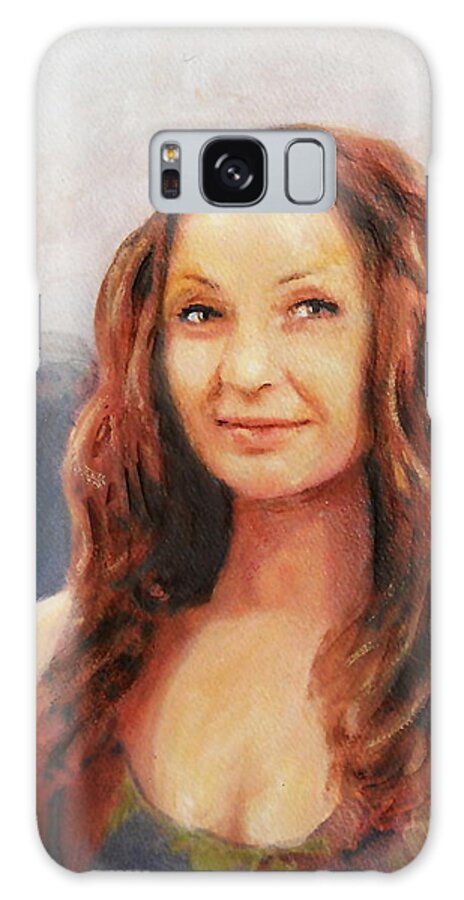 Fine Art Galaxy S8 Case featuring the painting Fine Art Original Painting Jen Mona Lisa 2012 by G Linsenmayer