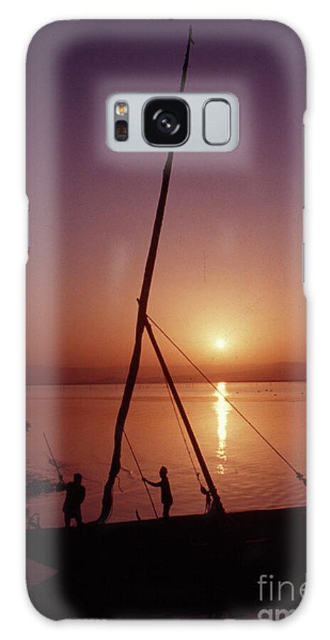 Fishing Sunset Fishermen Water Boat Dock Horizon Reflection Galaxy Case featuring the photograph Fishermen by Vilas Malankar