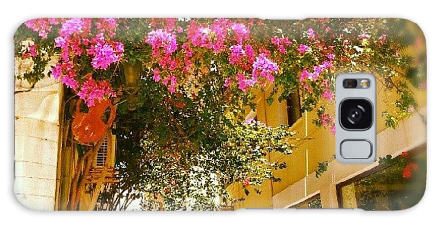 Flowers Galaxy Case featuring the photograph #flowers #greece #syros #street by Mish Hilas