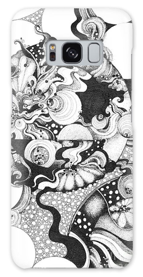 Ink Galaxy Case featuring the drawing Moonlight Reflections by Danielle Scott