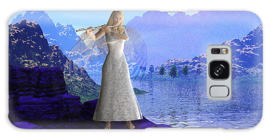 Flute Galaxy Case featuring the digital art Flute Angel 2 by Yuichi Tanabe