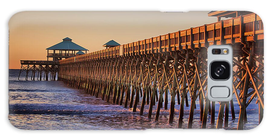 Folly Galaxy Case featuring the photograph Folly Beach Pier by Lynne Jenkins