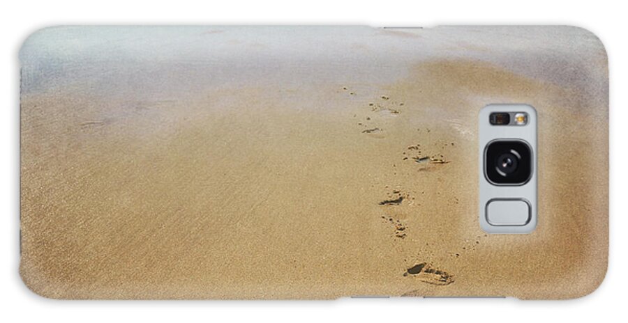 Footprints Galaxy Case featuring the photograph Footprints in the sand by Lyn Randle