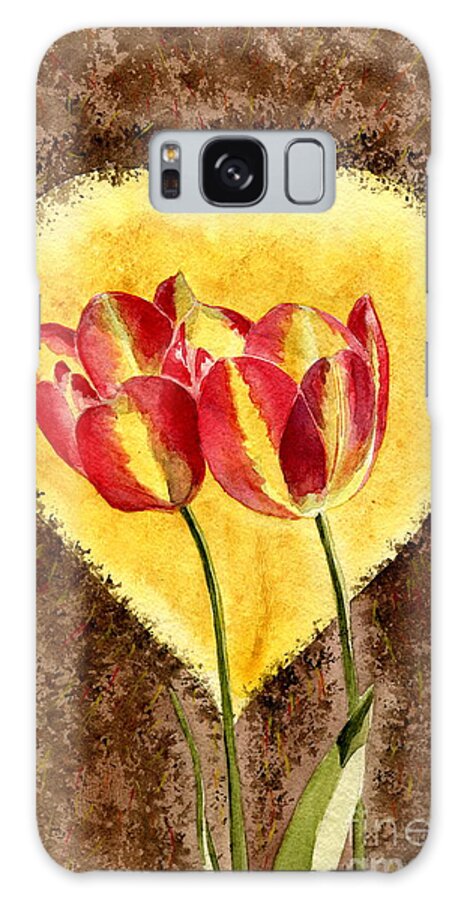 Valentine Card Galaxy Case featuring the painting From Tulip With Love by Melly Terpening