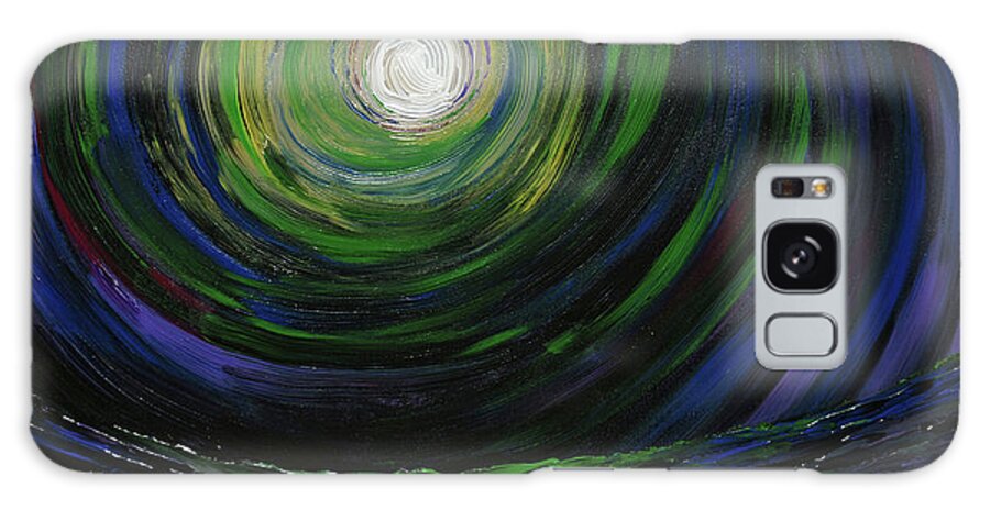 Full Moon Galaxy Case featuring the painting Full Moon over the Sea by Erik Tanghe