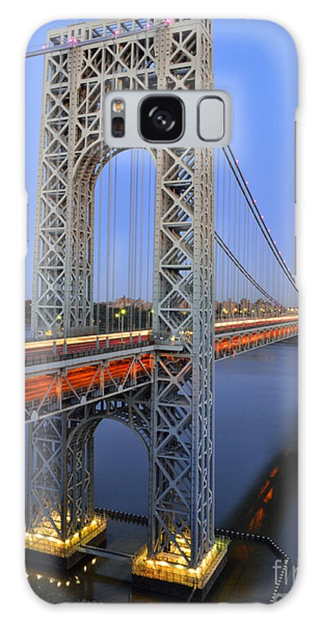 George Galaxy Case featuring the photograph George Washington Bridge at Twilight by Zawhaus Photography