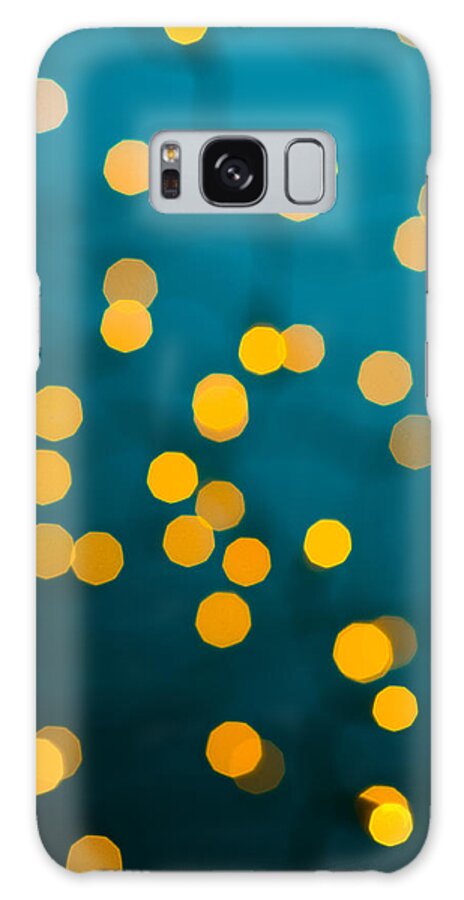 Green Galaxy Case featuring the photograph Green Background With Gold Dots by U Schade