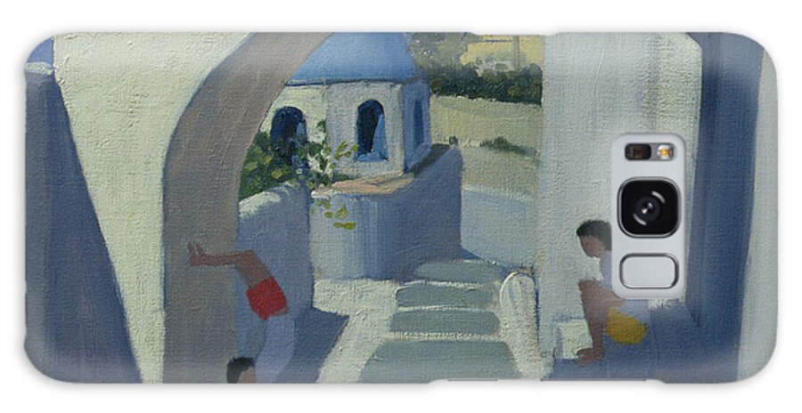 Greek Island Galaxy Case featuring the painting Handstand by Andrew Macara