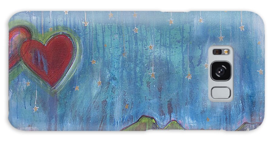 Hearts Galaxy Case featuring the painting Hang Among The Stars by Laurie Maves ART