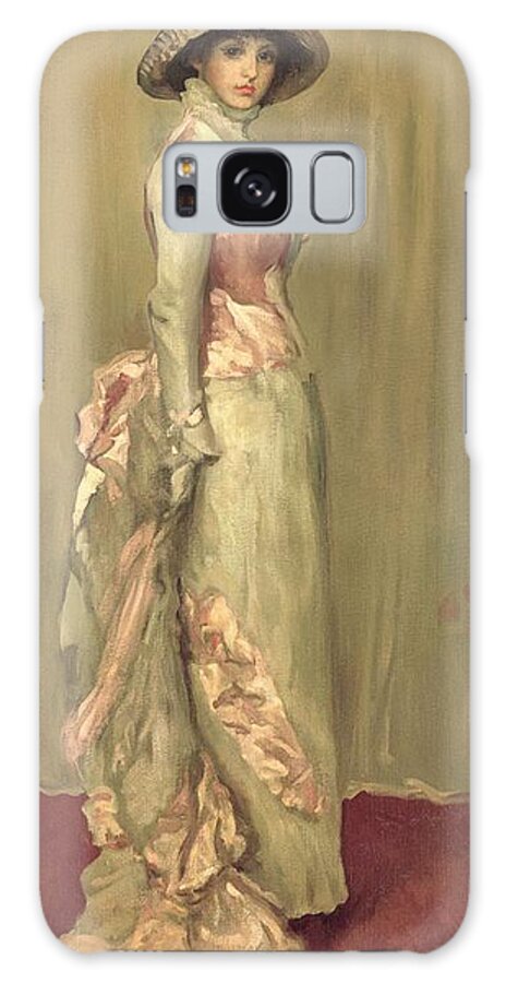 Whistler Galaxy Case featuring the painting Harmony in Pink and Grey Lady Meaux by James McNeill Whistler