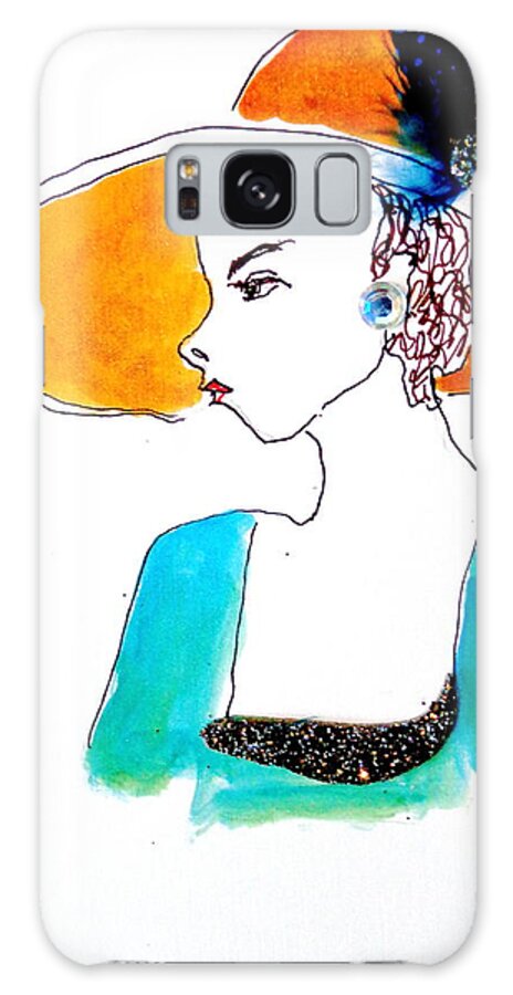 Hat Lady Galaxy Case featuring the painting Hat Lady 15 by Bettye Harwell