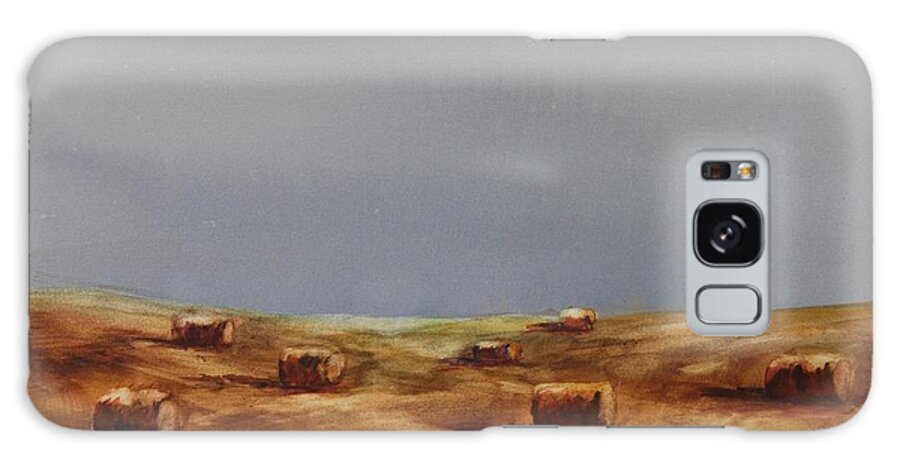 Bales Galaxy Case featuring the painting Hayfield by Ruth Kamenev