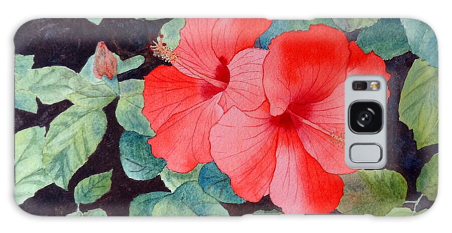 Hibiscus Galaxy Case featuring the painting Hibiscus by Laurel Best