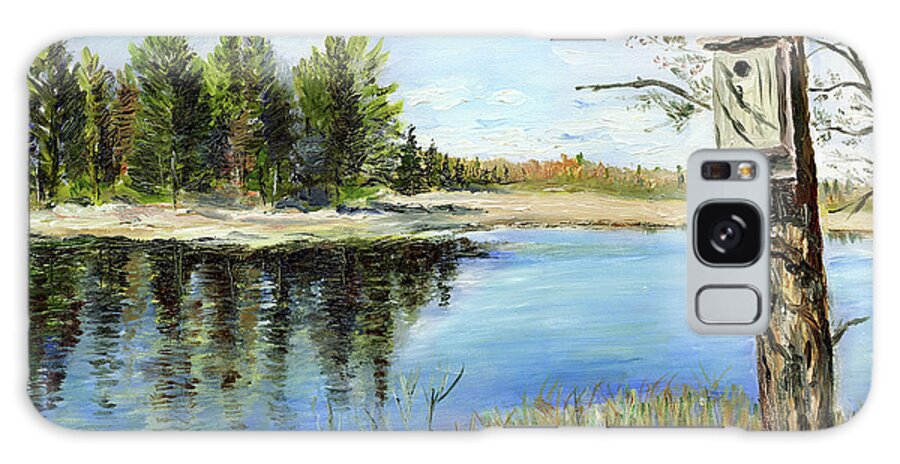 Landscape Galaxy Case featuring the painting Home at Dragonfly Pond by Richard Jules