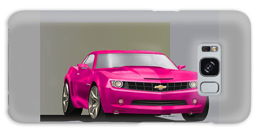 Hot Pink Galaxy Case featuring the digital art Hot Pink Camaro by Colin Tresadern