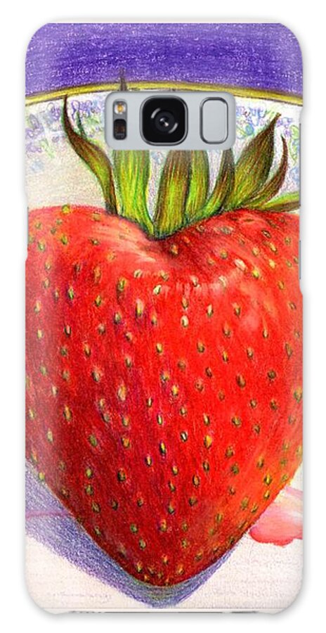 Strawberry Galaxy Case featuring the painting I Love You Berry Much by Nancy Cupp