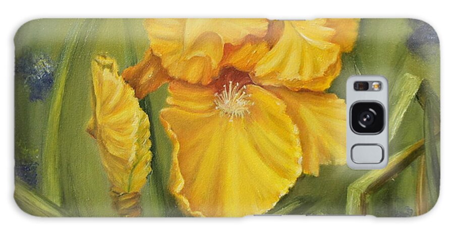 Yellow Galaxy Case featuring the painting Iris by Marlyn Boyd