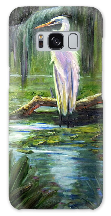 Egret Galaxy Case featuring the painting Island Monarch by Marlyn Boyd