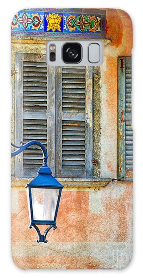 Window Galaxy S8 Case featuring the photograph Italian street lamp with window and decorated wall by Silvia Ganora