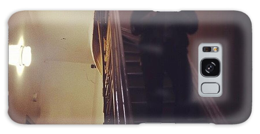  Galaxy Case featuring the photograph @jgwilb In The Dim Light Crazy Stairs by Paige Hogan