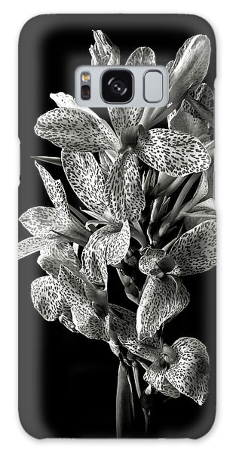Flower Galaxy Case featuring the photograph Leopard Lily in Black and White by Endre Balogh