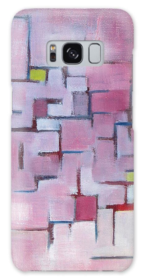 Abstract Galaxy Case featuring the painting Line Series Pink by Patricia Cleasby