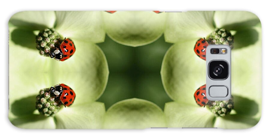 Ladybug Galaxy Case featuring the digital art Lovely Ladybug Kaleidoscope by Smilin Eyes Treasures