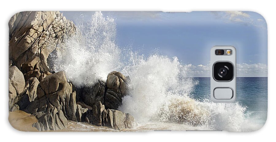 00441443 Galaxy Case featuring the photograph Lovers Beach With Crashing Waves Cabo by Tim Fitzharris