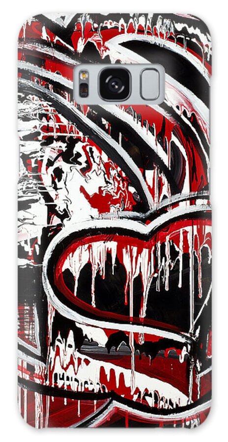 Black Galaxy S8 Case featuring the mixed media Mad Love by Artista Elisabet