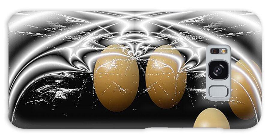 Eggs Galaxy Case featuring the digital art Birth of quadruplets, from the Serie Mystica by Eva-Maria Di Bella