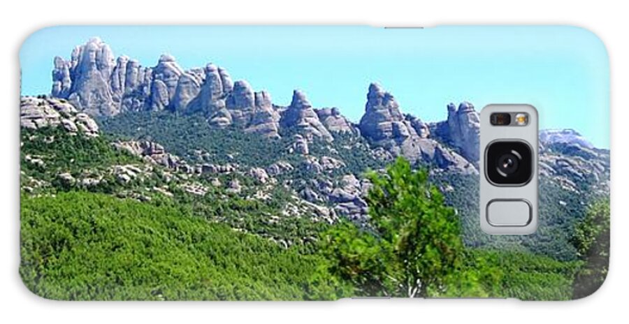 Montserrat Galaxy Case featuring the photograph Montserrat Mountain Range Panoramic View Near Barcelona Spain by John Shiron