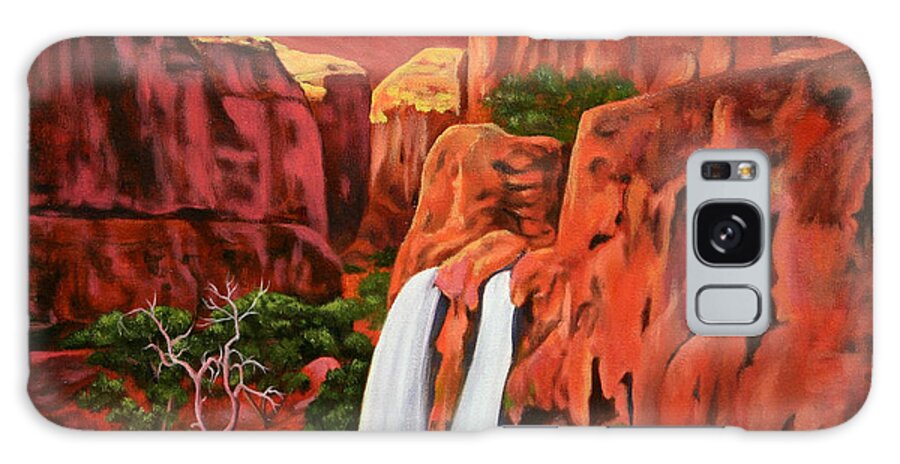 Grand Canyon Galaxy Case featuring the painting Morning in the Canyon by Daniel Carvalho
