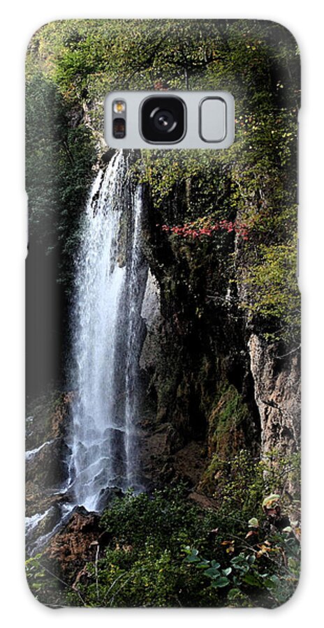 Mountain Galaxy Case featuring the painting Mountain Waterfall by Karen Harrison Brown