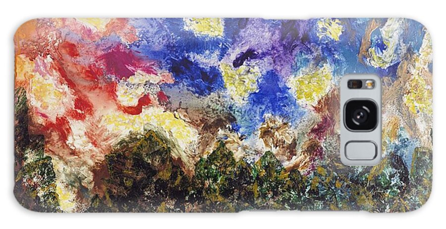 Abstract Landscape Galaxy Case featuring the painting Night and Day by Mr Dill