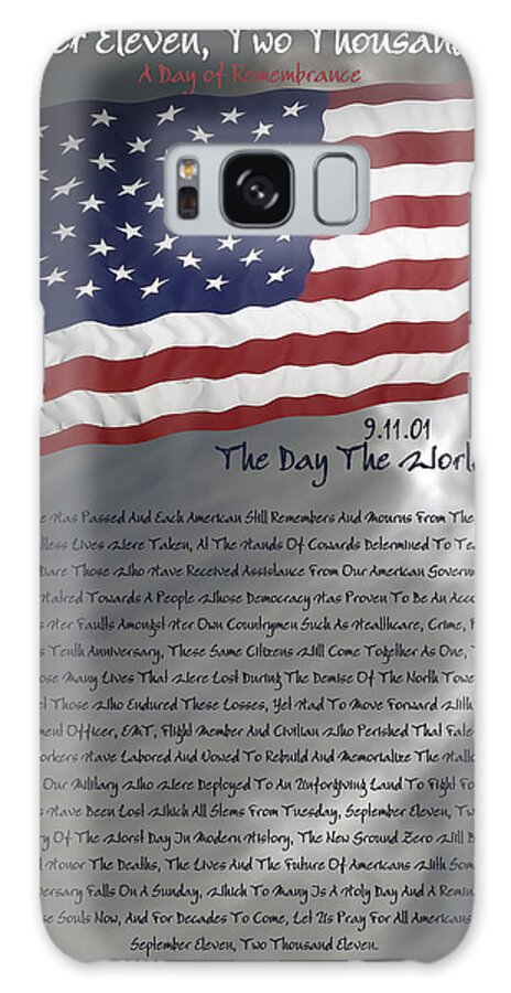 9/11 Galaxy Case featuring the digital art Ode for September Eleven Anniversary by DigiArt Diaries by Vicky B Fuller